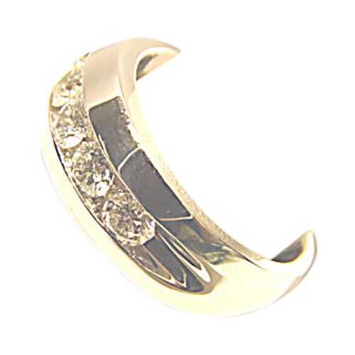 1.58 CT DIAMOND ROUND BR SHAPE 5 STONE MENS DIAMOND BAND 14 K WHITE GOLD