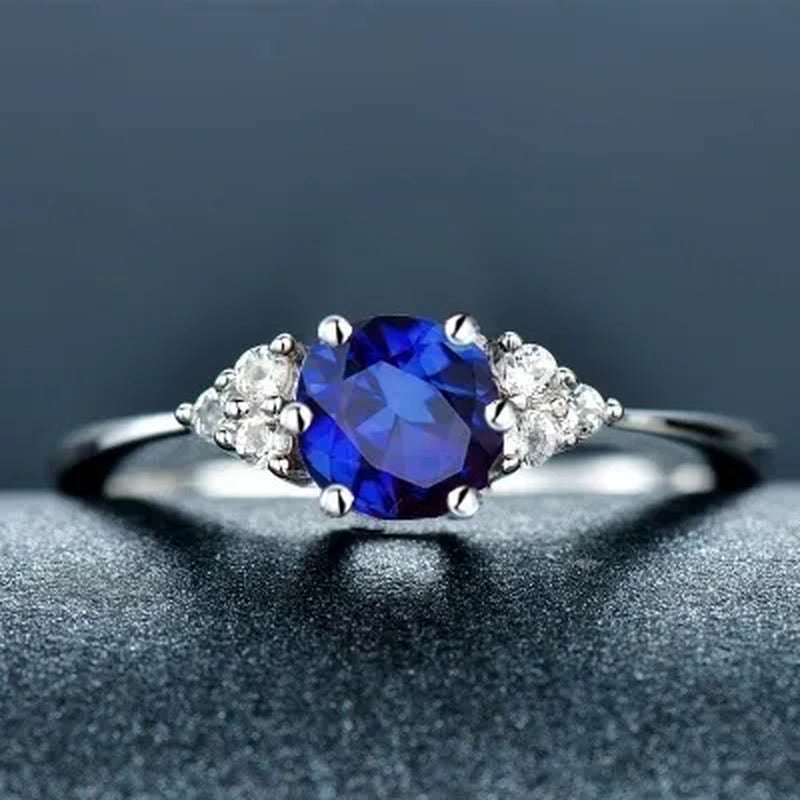 Women'S 925 Pure Silver Natural Garnet Ruby Daily Leisure Wedding Engagement Rin