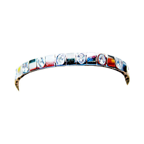 2.10 ct diamond round brilliant space link alternating style bracelet