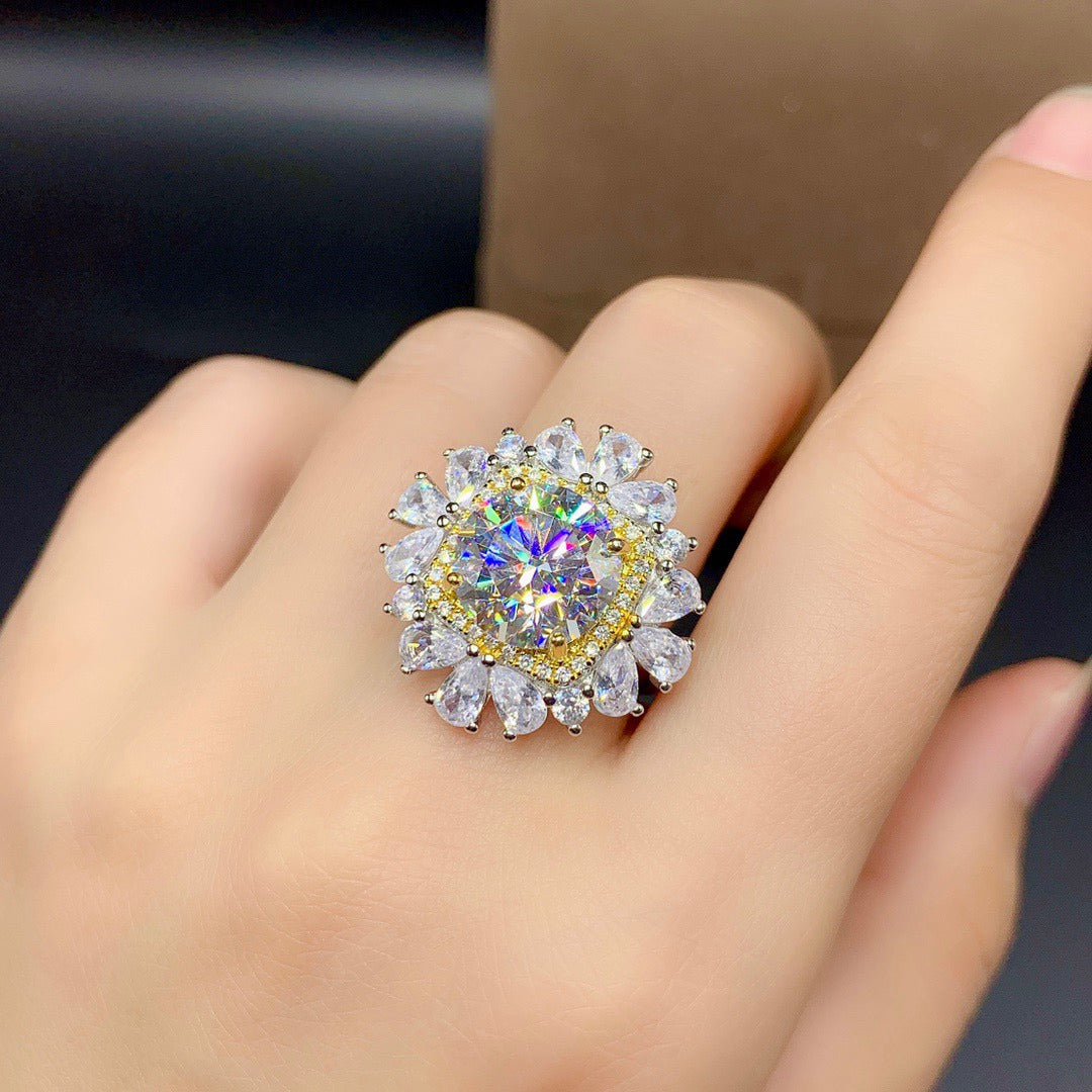Women'S Moissan Diamond Ring Pendant Set