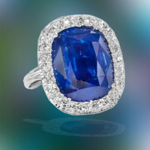 GIA certified 15.02 carat Cushion cut Burma Blue Sapphire 100% natural gemstone