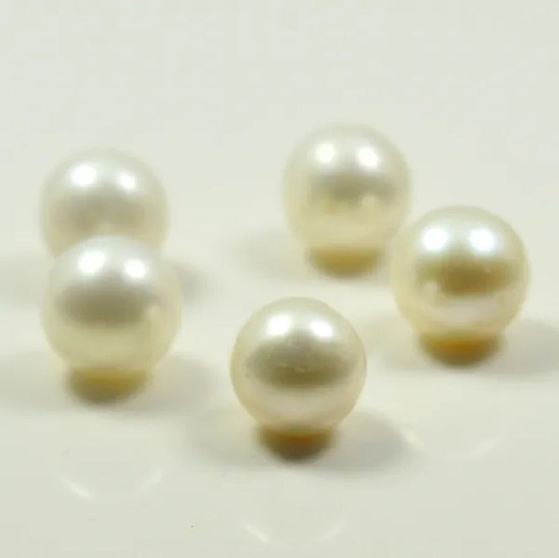 Real South Sea Pearl Gemstone Total 25 Carat 5 Pcs Cabochon Astrology White Lot