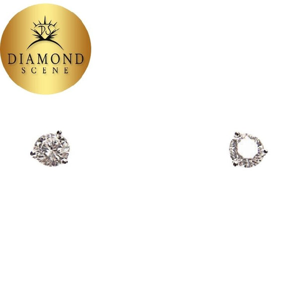 2 ROUND BRILLIANT SH DIAMONDS 3 PRONG SET HAND MADE MO