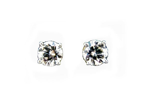 1.04 CT F COLOR VS1 CLARITY GRADE CERTIFIED DIAMOND STUD EARRING SCREW BACK STUD
