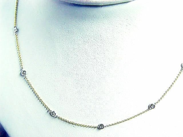 .50 CT DIAMOND BY YARD NECKLACE ROUND SHAPE BEZEL SET BY YARD NECKLACE 10 STONE