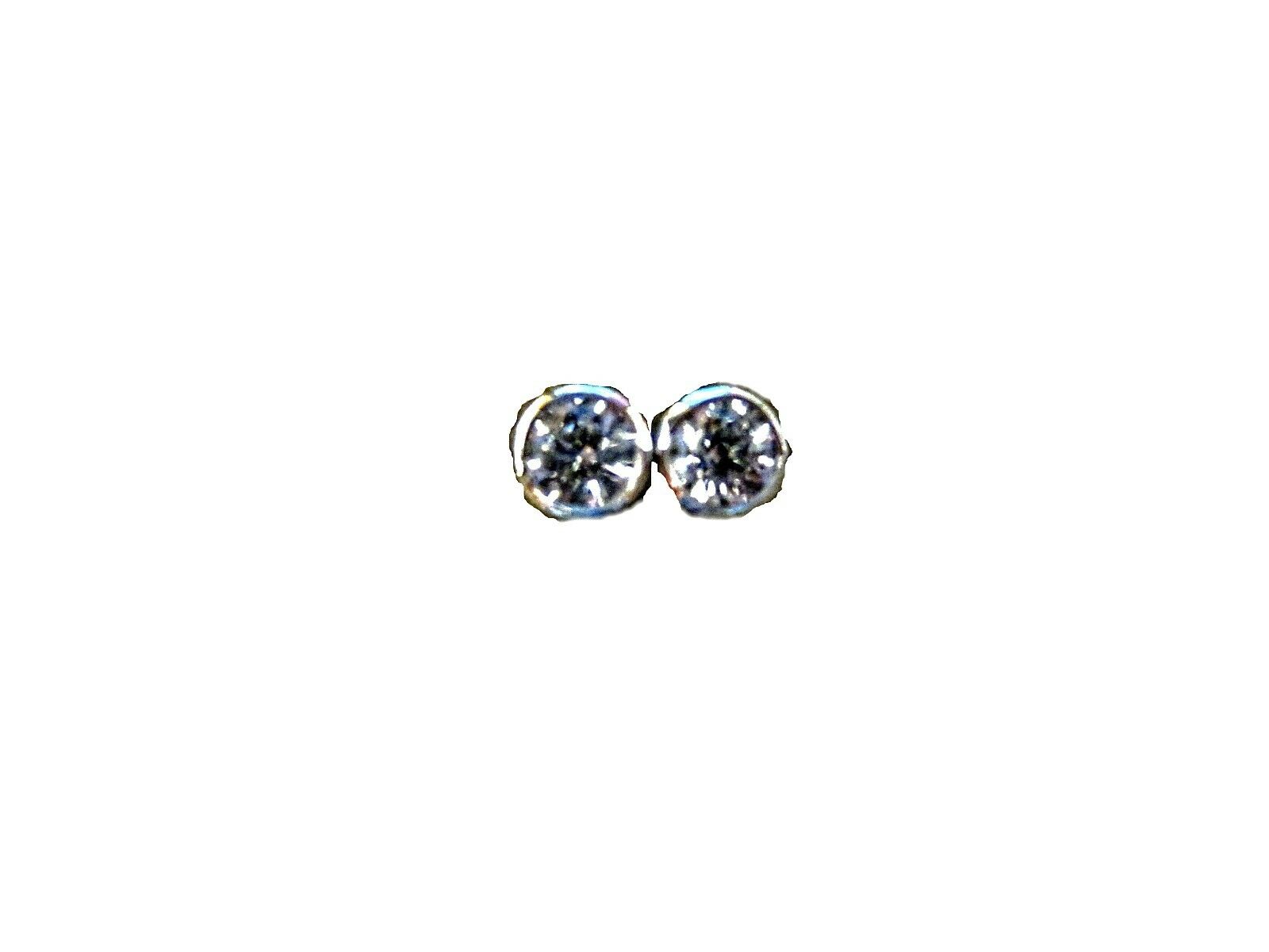 1.03 CT DIAMOND STUD ROUND BRILLIANT SHAPE BEZEL SET DIAMOND STUD EARRING 14 K