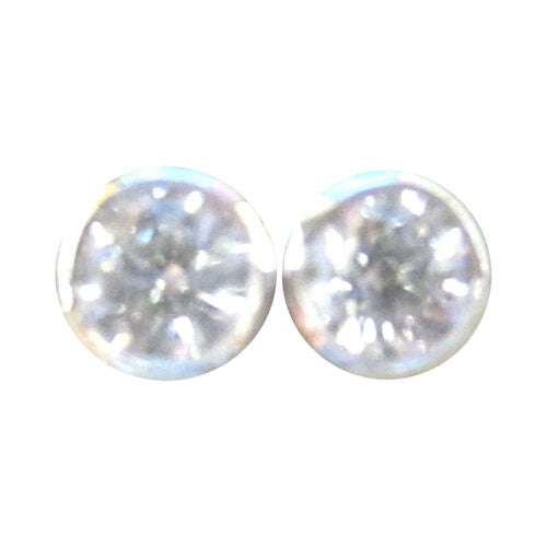 1.03 CT DIAMOND STUD ROUND BRILLIANT SHAPE BEZEL SET DIAMOND STUD EARRING 14 K