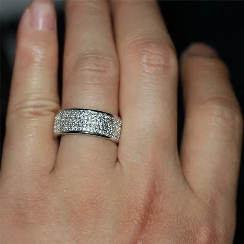 Vojo Hot Sale White Sapphire Diamond Wedding Band Rings Engagement Anniversary P