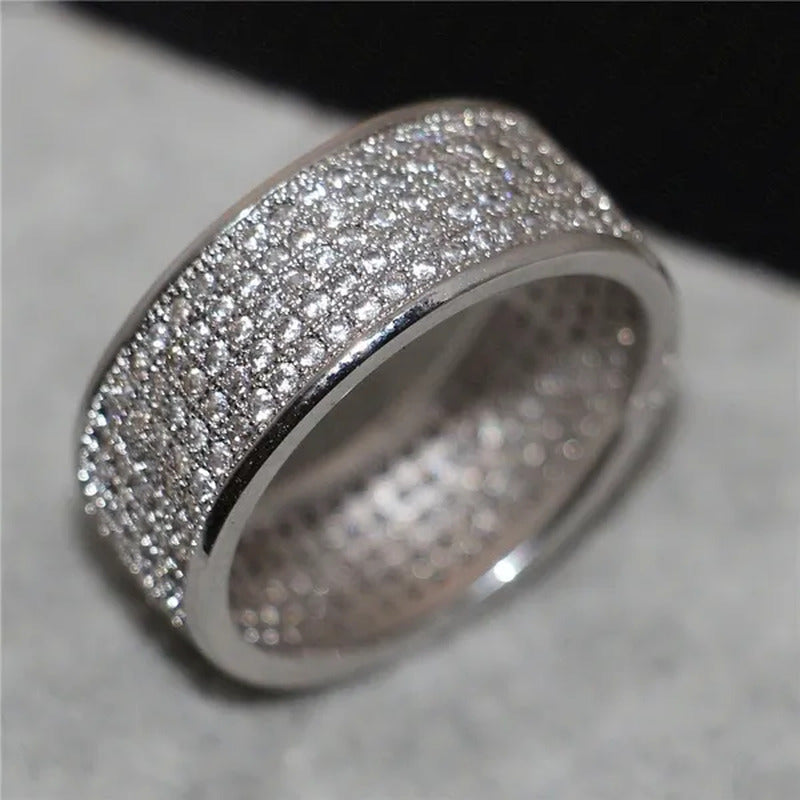 Vojo Hot Sale White Sapphire Diamond Wedding Band Rings Engagement Anniversary P