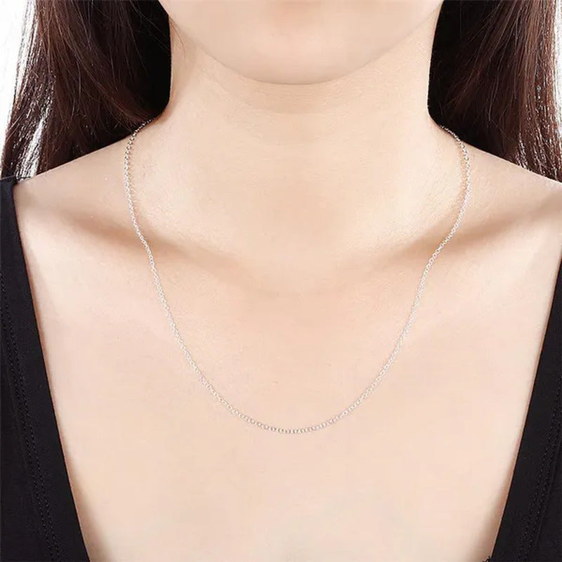 Wholesale Price High Quality 5Pcs/Lot Simple Fashion 925 Silver 1Mm Basic Chain