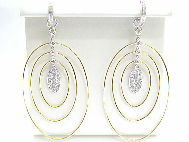 .90 CT DIAMOND ROUND BRILLIANT SHAPE DIAMOND EARRING F VS 18 K TWO TONE GOLD