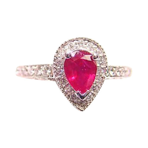 .85 CT RUBY PEAR SHAPE RING