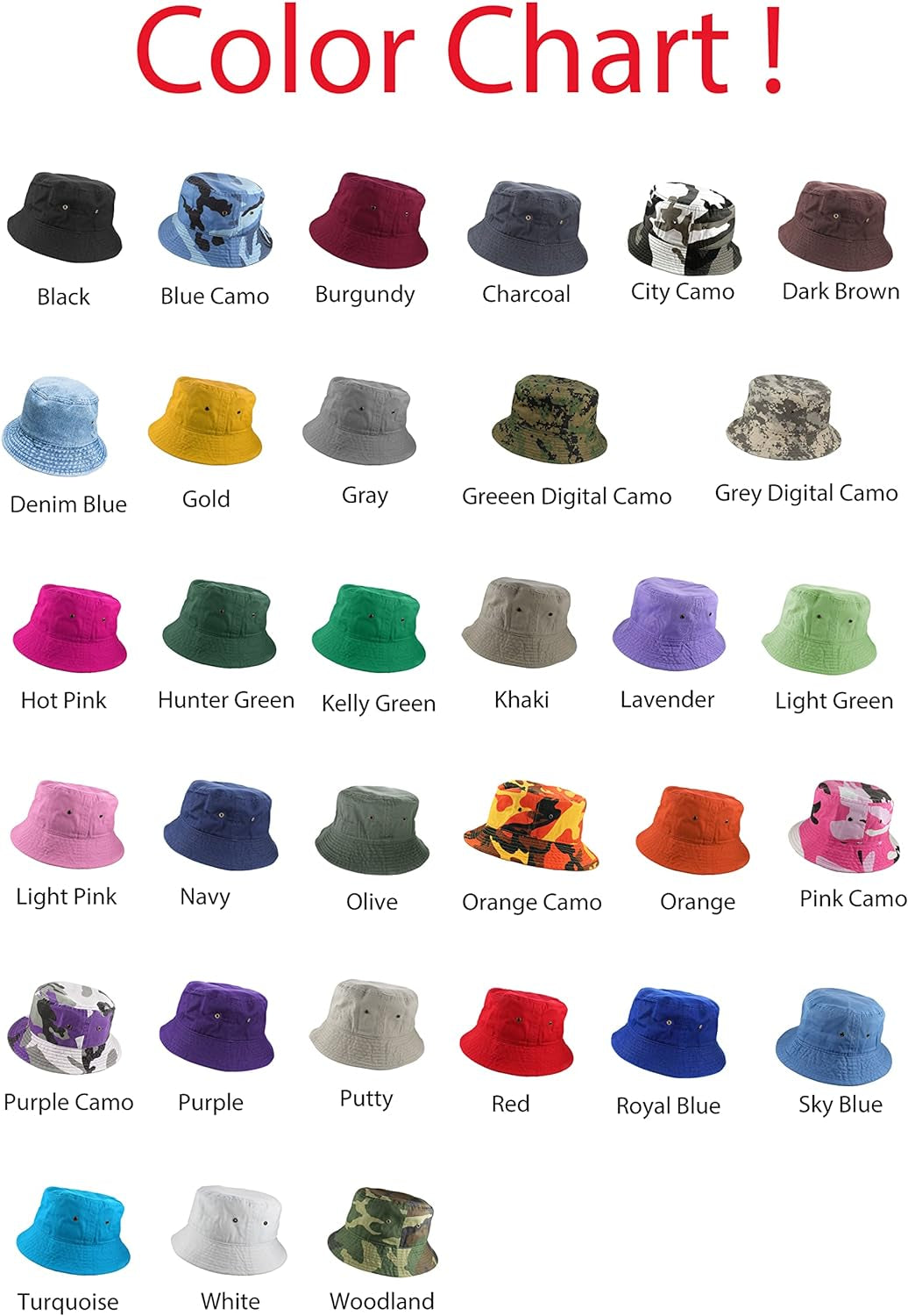 Solid Color 100% Cotton Bucket Hat for Women and Men Packable Travel Summer Beach Hat