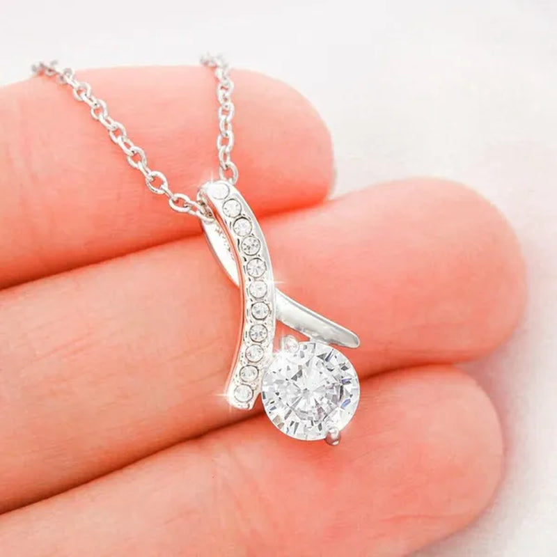 To My Daughter-in-law Gift We Both Love The Same Man Forever Love S925 Sterling Silver Cubic Zirconia Alluring Necklace