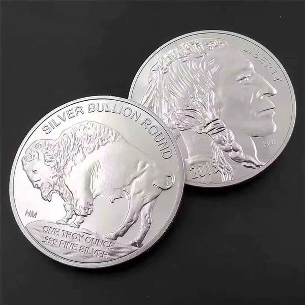 Non-Magnetic USA Commemorative Coins Fine Silver 2015 Liberty Indian/Buffalo Challenge Collectible Souvenir Gifts