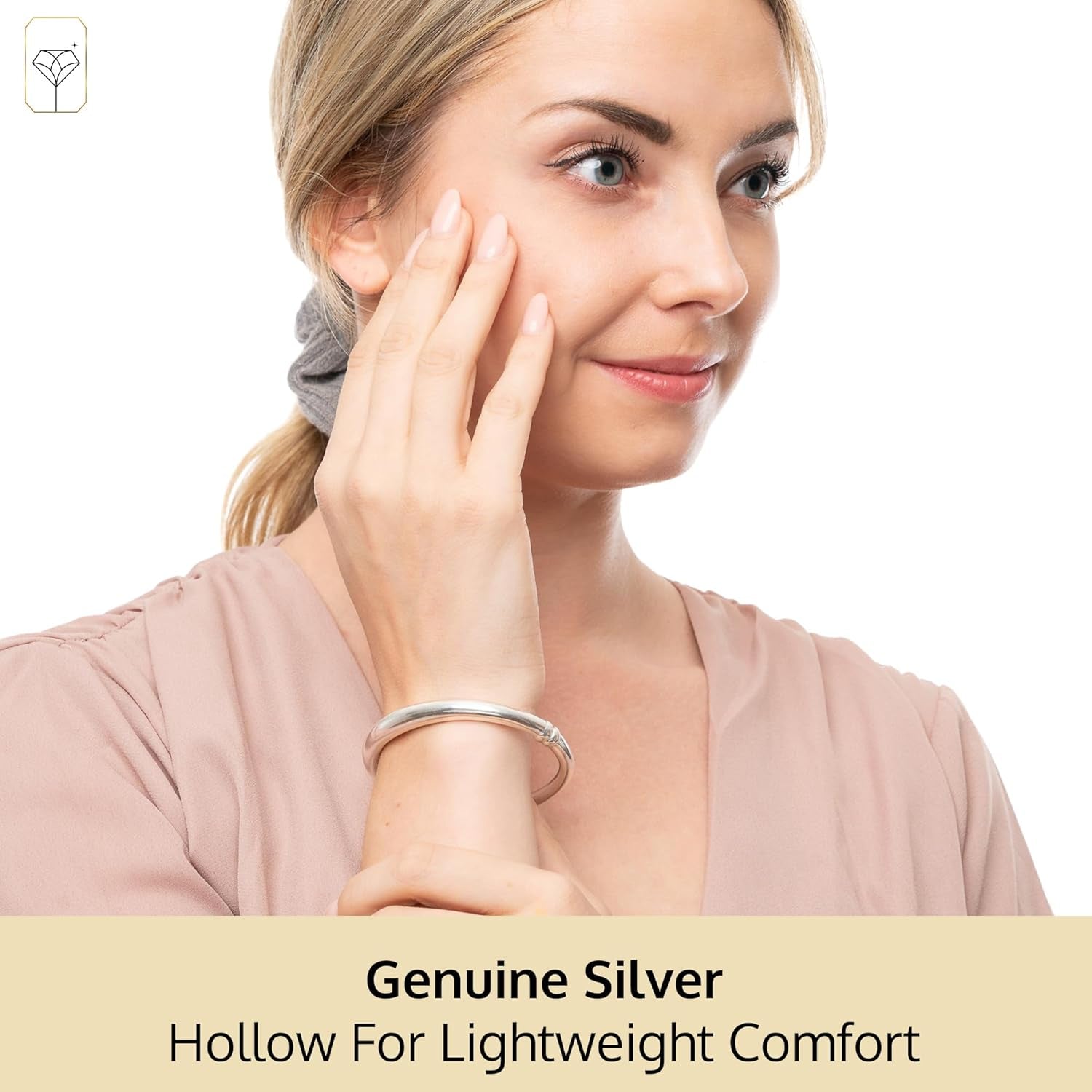 Anti-Tarnishing Hypoallergenic Silver Bangles for Women