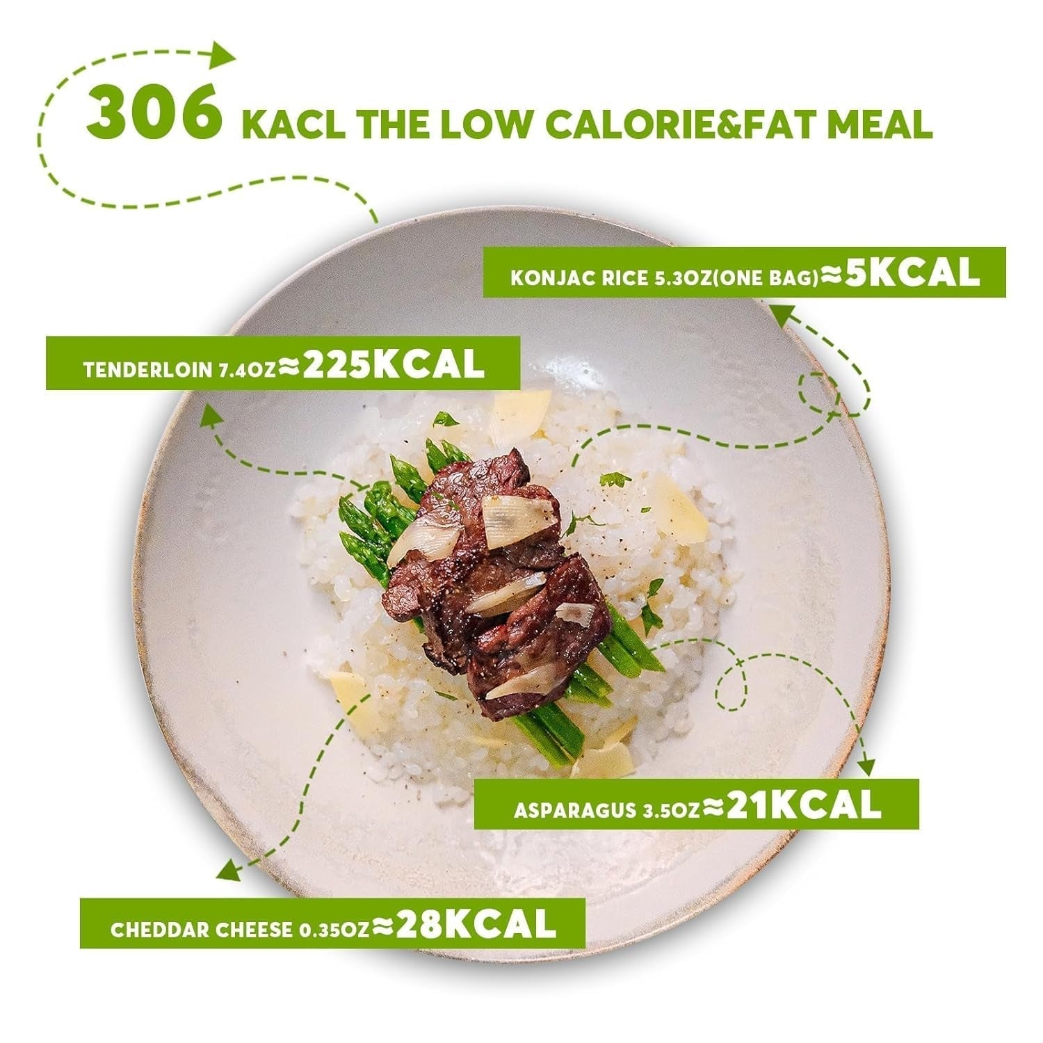 Shirataki Konjac Keto Rice: Gluten Free Plant Based Low Carbs Vegan Fat Free Noodle Rice - 8 Pack inside 53.61 OZ