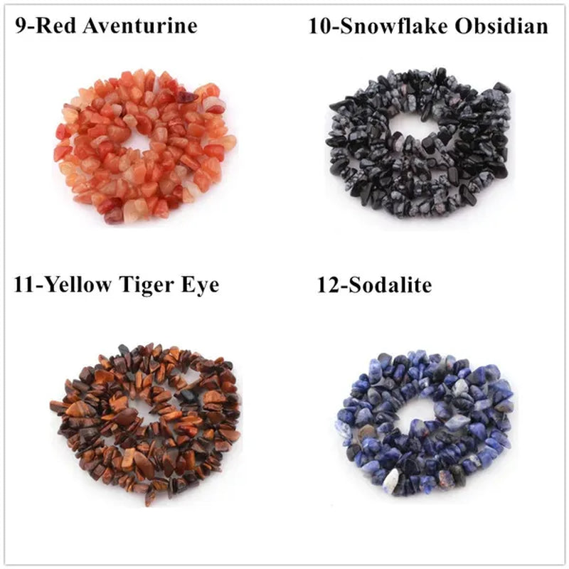 Natural Stone 3-5-8MM Irregular Shape Freeform Chip Bead Tiger Eye Amethysts Agates Lapis lazuli For Jewelry Making DIY Bracelet