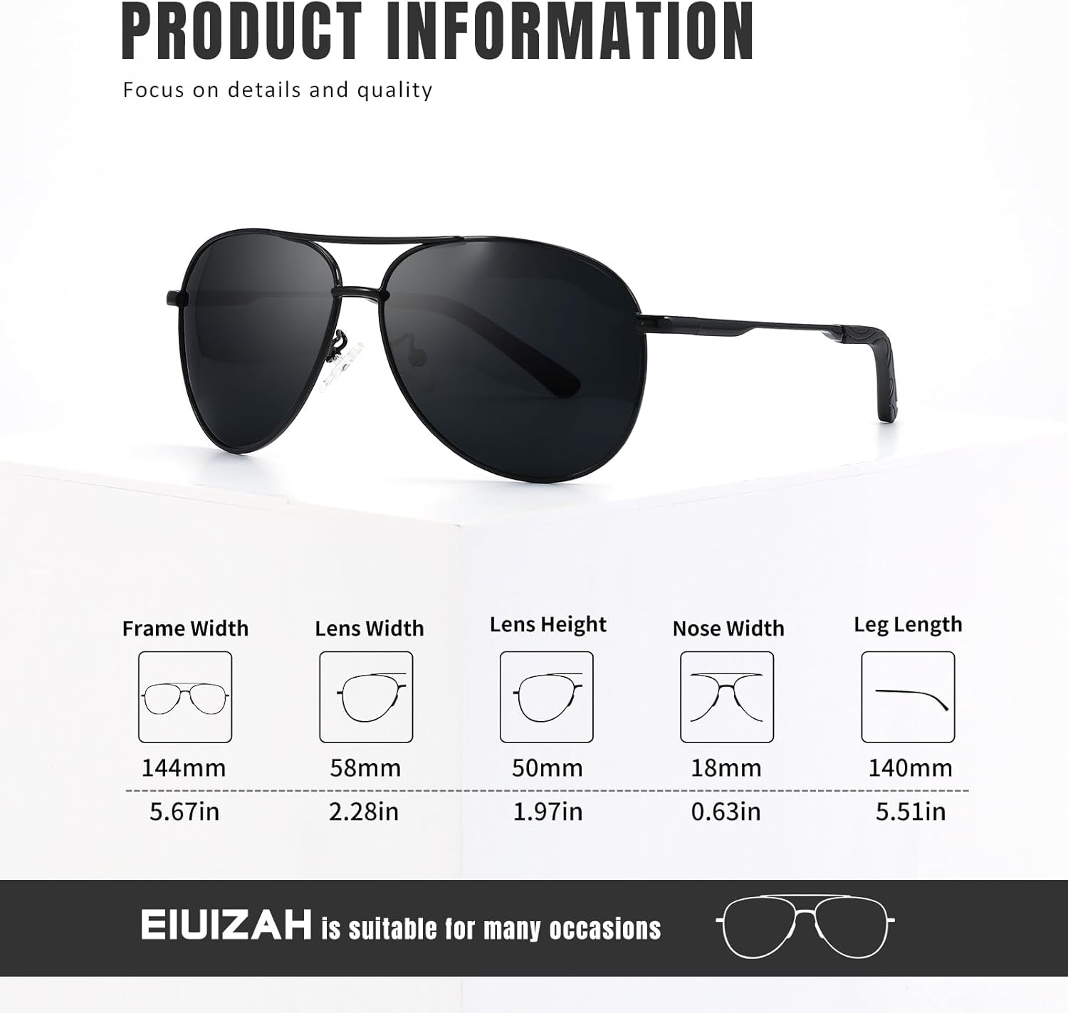 Polarized Aviator Sunglasses for Men Women, Driving Mens Sun Glasses with UV Protection for Fishing Golf