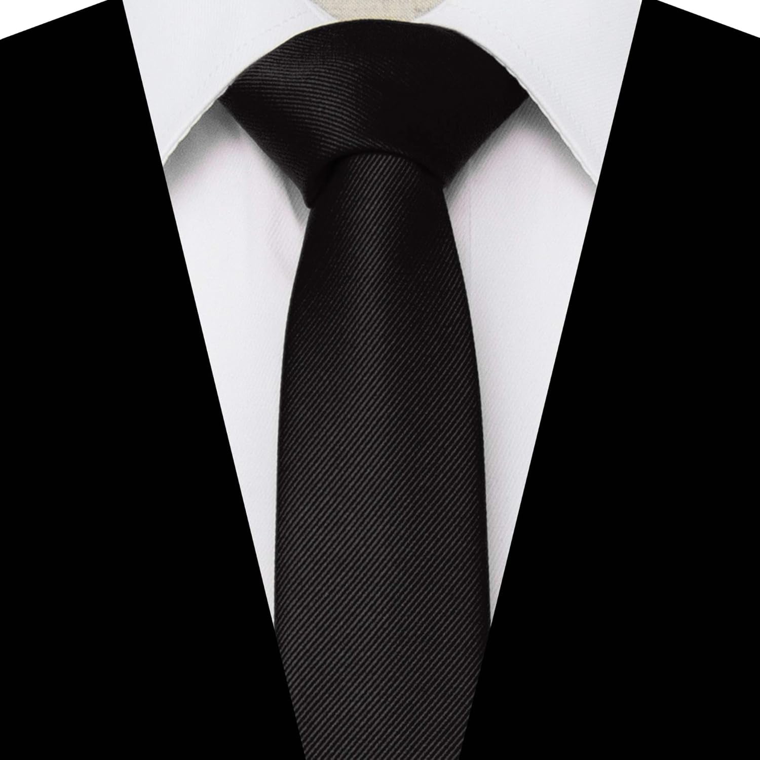 2.4" Solid Color Skinny Tie for Men Slim Necktie(6Cm)