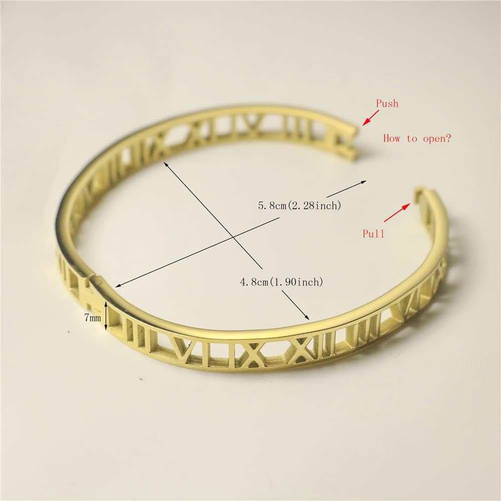 Roman Numeral Series Hollow Carved Bracelet - Fashionable Women'S Three-Color Roman Bracelet