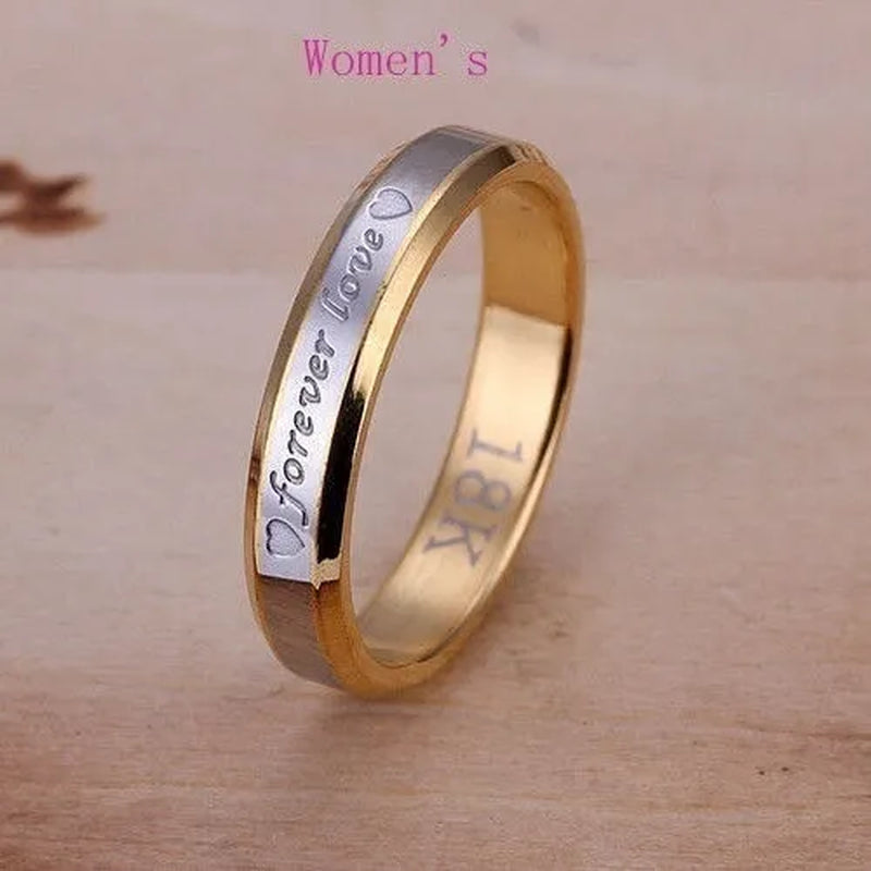 New Eternal Love Gold and Silver Rings Couple Gold Ring