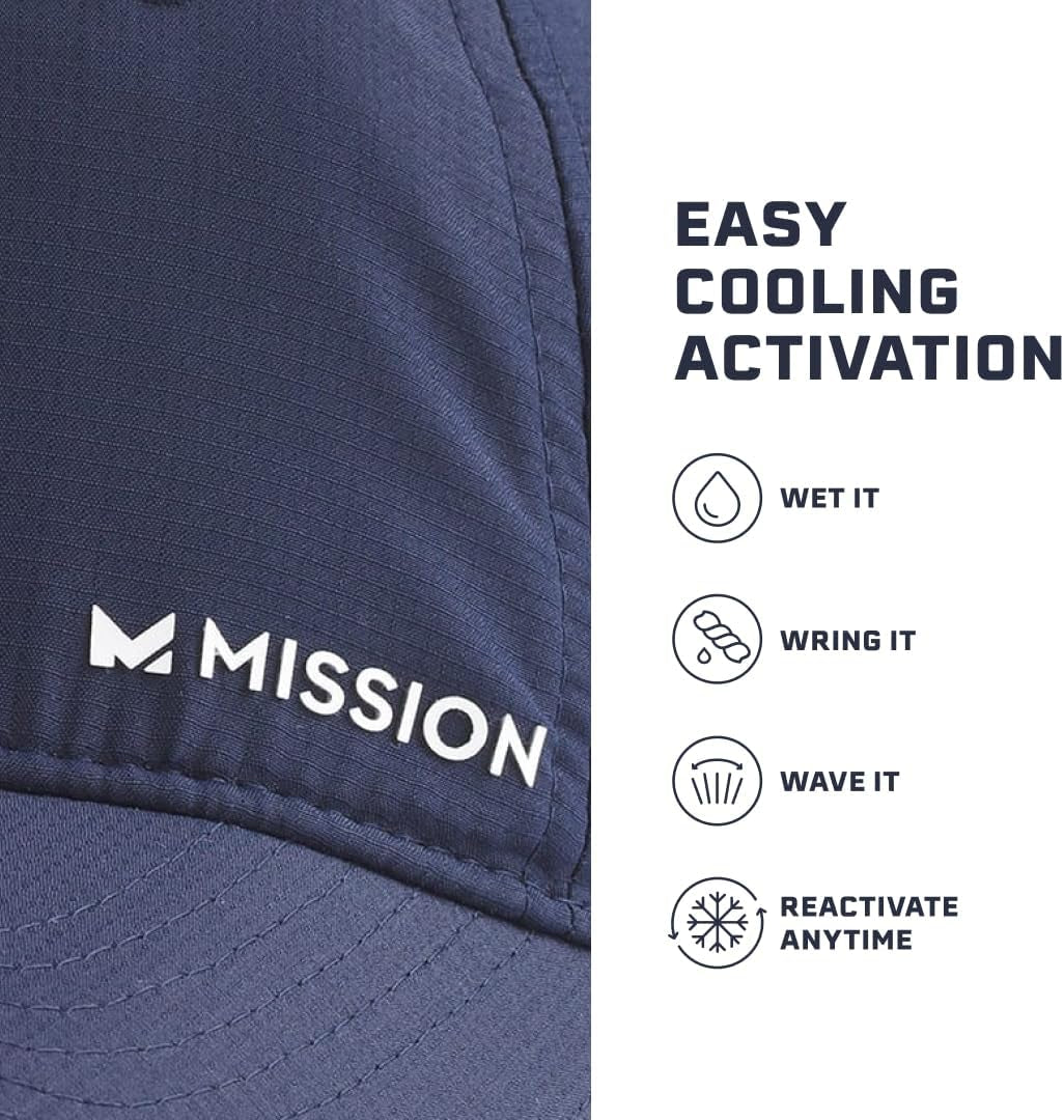 Cooling UPF Performance Hat - Unisex One Size Cap for Workouts, Golf & Running - Sweat & Water Activated Technology