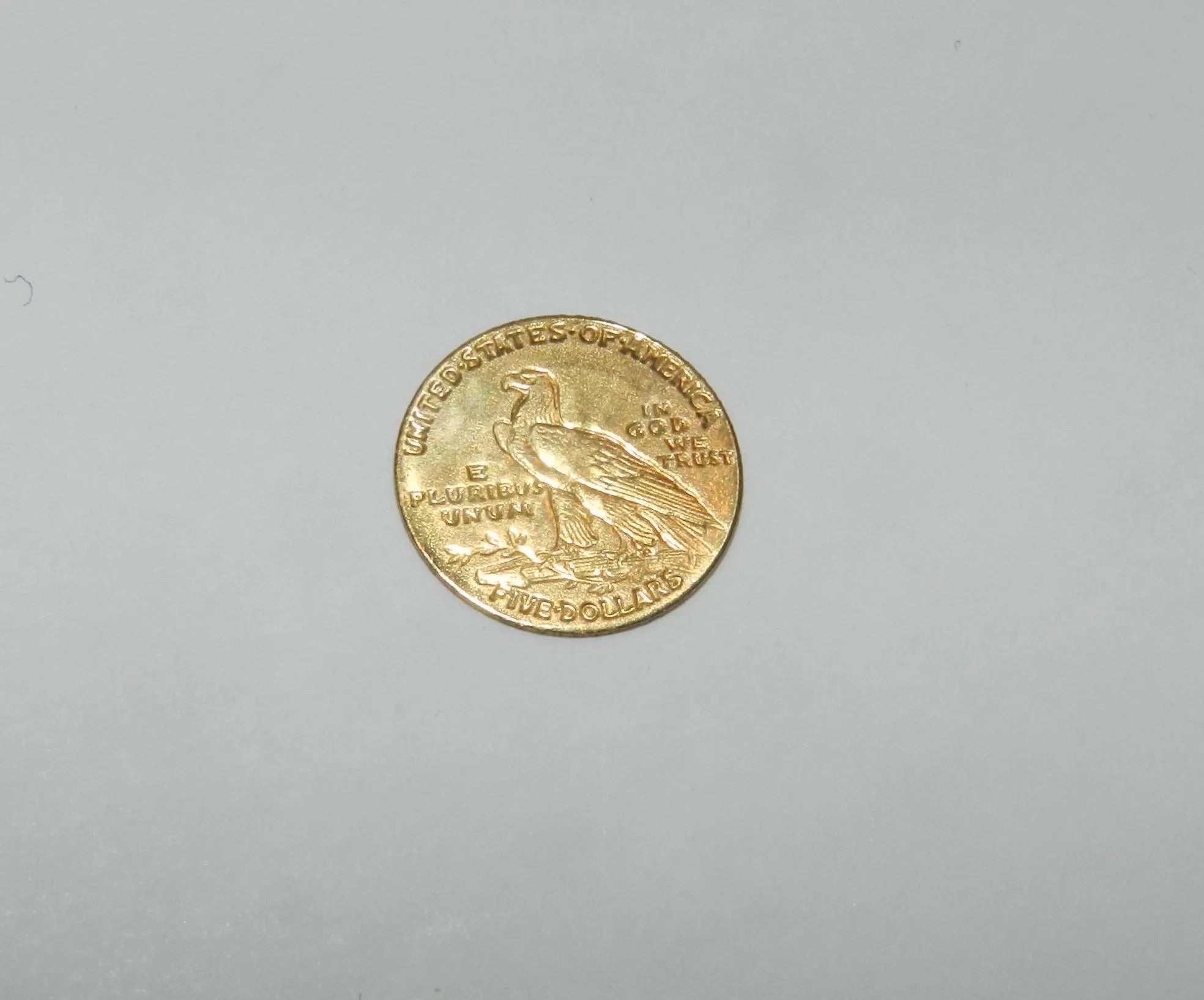 8Kt Gold Miniature Replica U.S. Indian Head 5 Dollar Gold Coin Masters Coins