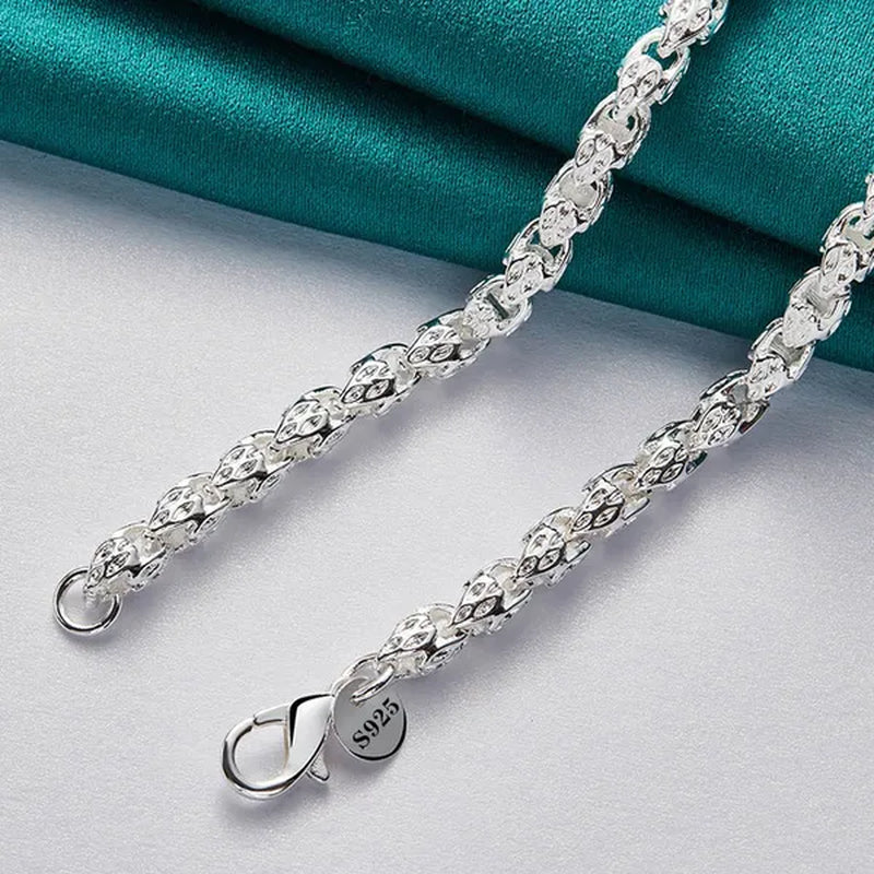 925 Sterling Silver Faucet Beaded Necklace Silver Chain for Woman Men Wedding Engagement Party Jewelry