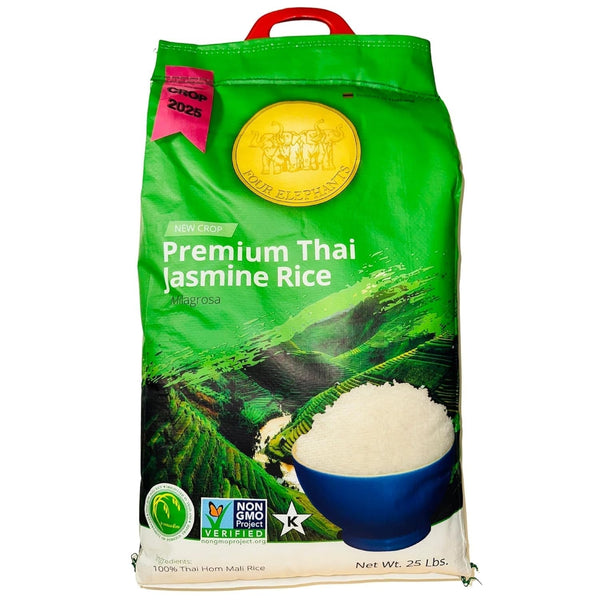 25 Pounds (LBS) Premium Thai Hom Mali Jasmine Rice | Endorsed by Pro Chefs |  Brand | DIY Friendly Cooking Instructions Packaging