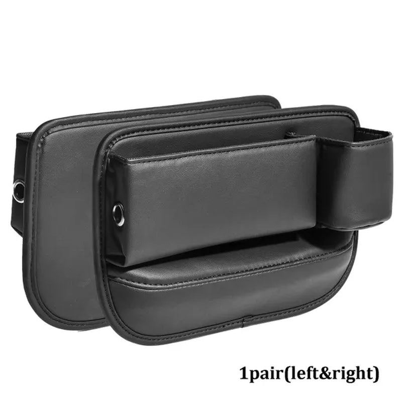 1/2pcs PU Leather Multifunctional Car Seat Gap Organizer Filler Console Side Pocket Catcher with Cup Holder for Phone Wallet Card Key Cigarette