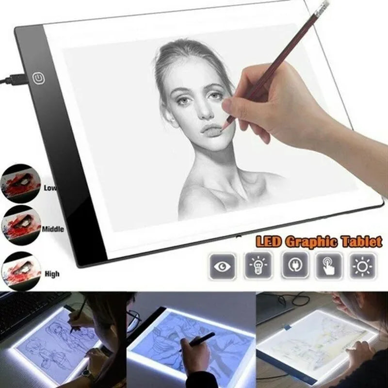 LED A3/A4/A5 Graphic Tablet Light Pad Digital Tablet Copyboard with 3-Level Adjustable Brightness for Tracing Drawing Copying Viewing DIY Art Craft Diamond Painting Supplies
