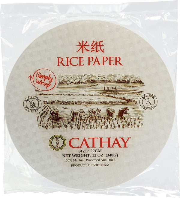 Fresh Spring Roll Rice Paper Wrappers 30 Sheets | Non-Gmo, Gluten-Free, Low Carb, Natural Ingredients | Vietnamese Summer Veggie Wraps