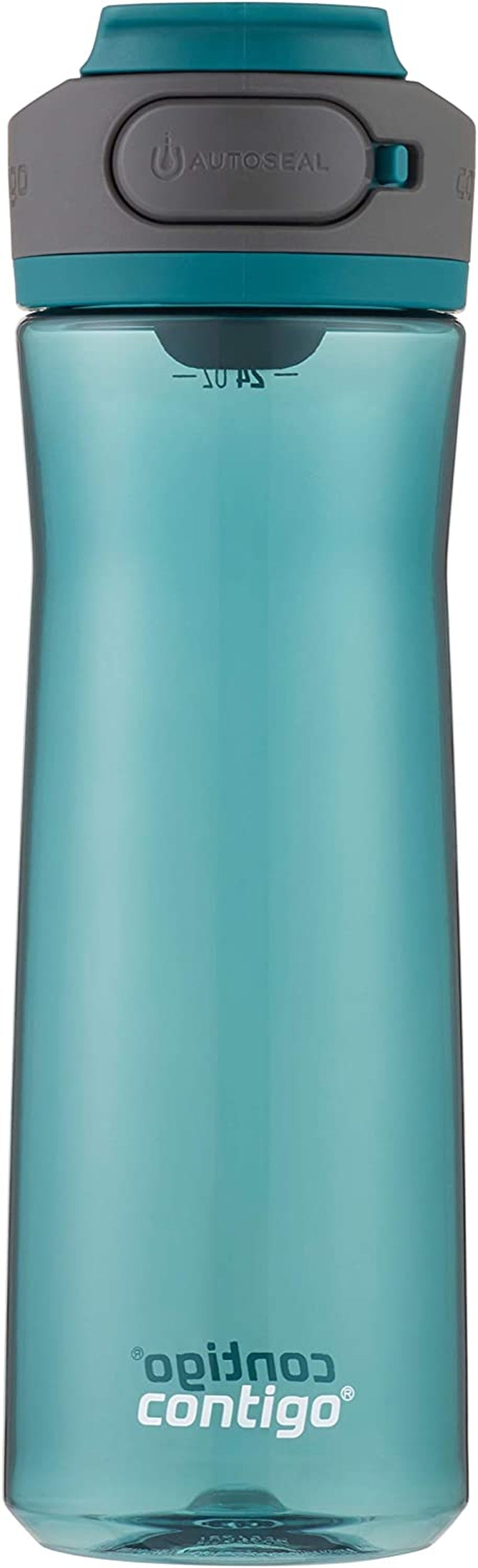 Cortland 24Oz Water Bottle, Bpa-Free Plastic, Spill-Proof, Leak-Proof Lid, and Carry Handle, Dishwasher Safe, Spirulina