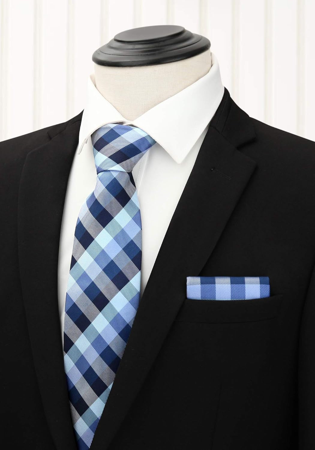 Mens Ties Set 5PCS Collection Tie with Pocket Sqaure Formal Business Necktie Present Box Neckties Set for Men