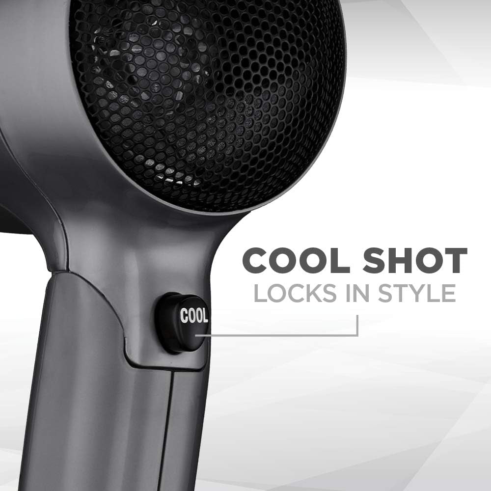 Travel Hair Dryer with Dual Voltage, 1875W Compact Hair Dryer with Folding Handle, Travel Blow Dryer