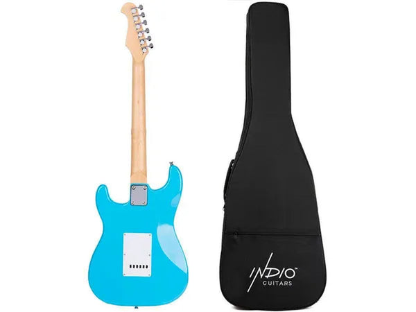 Monoprice Indio Cali Classic Electric Guitar - Blue, With Gig Bag