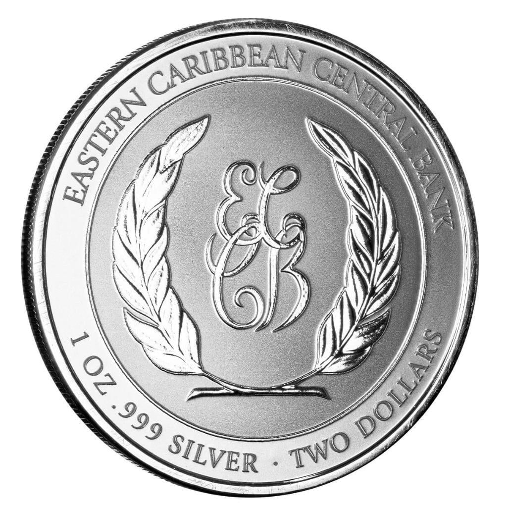 2023 1Oz St. Kitts & Nevis Conch Shell .999 Silver Coin BU Prooflike #A649