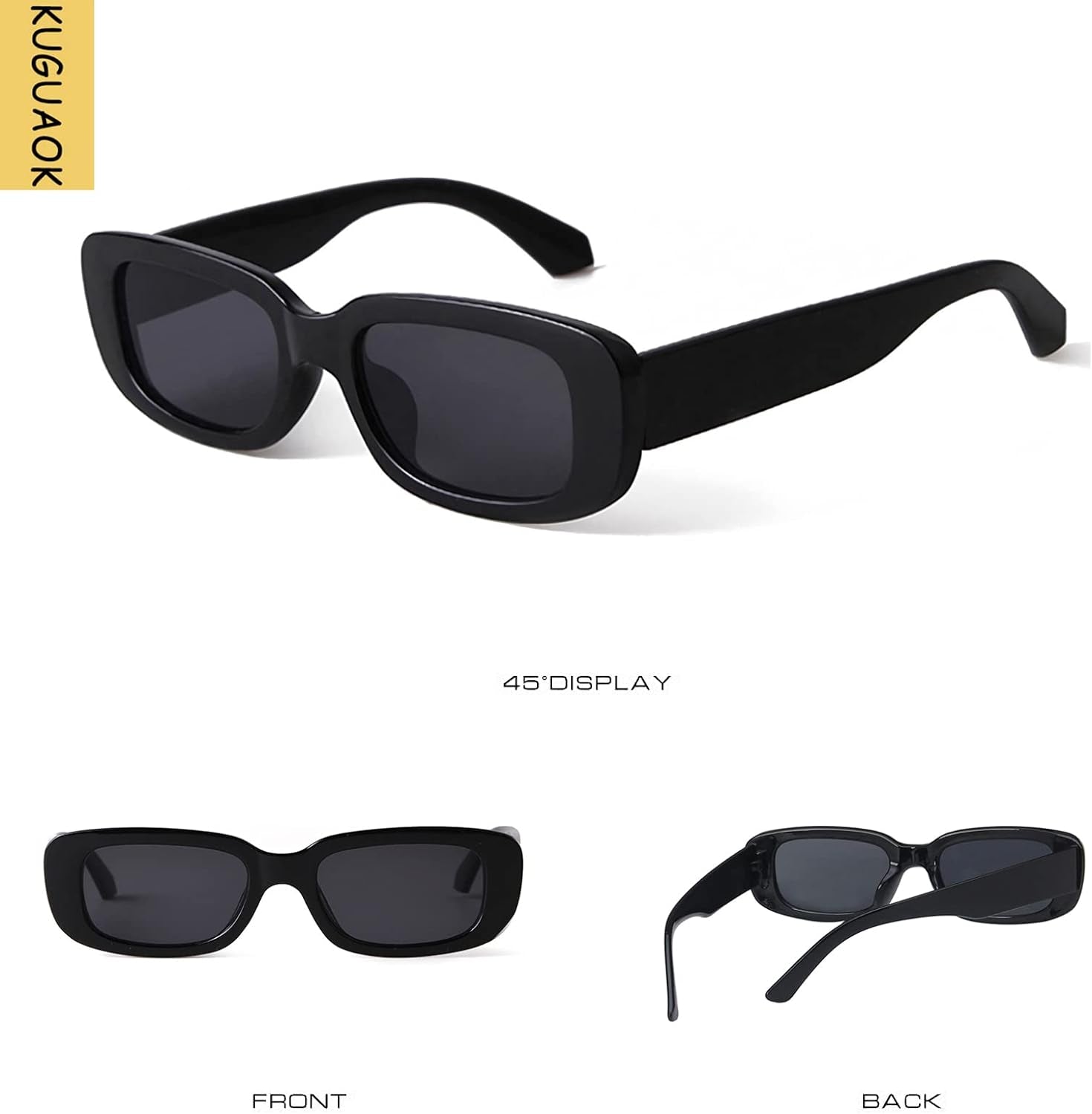 Retro Rectangle Sunglasses Women and Men Vintage Small Square Sun Glasses UV Protection Glasse