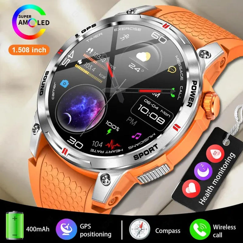 LIGE GPS 100+ Sport Modes Smart Watch Men Compass Military With LED Flashlight Bluetooth Call Sport Tracker IP68 Waterproof Smartwatch For Women Android IOS