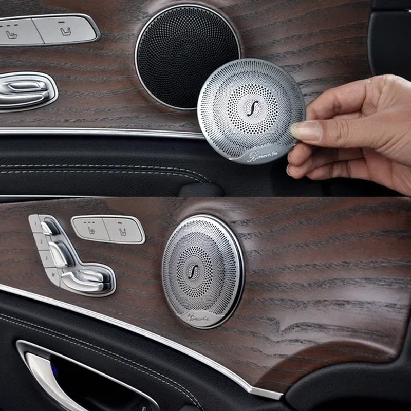 Car Door Audio Speaker Decor Cover Loudspeaker 3D Trim Sticker for Mercedes Benz AMG C E Class W205 W213 GLC Car Styling Accessories