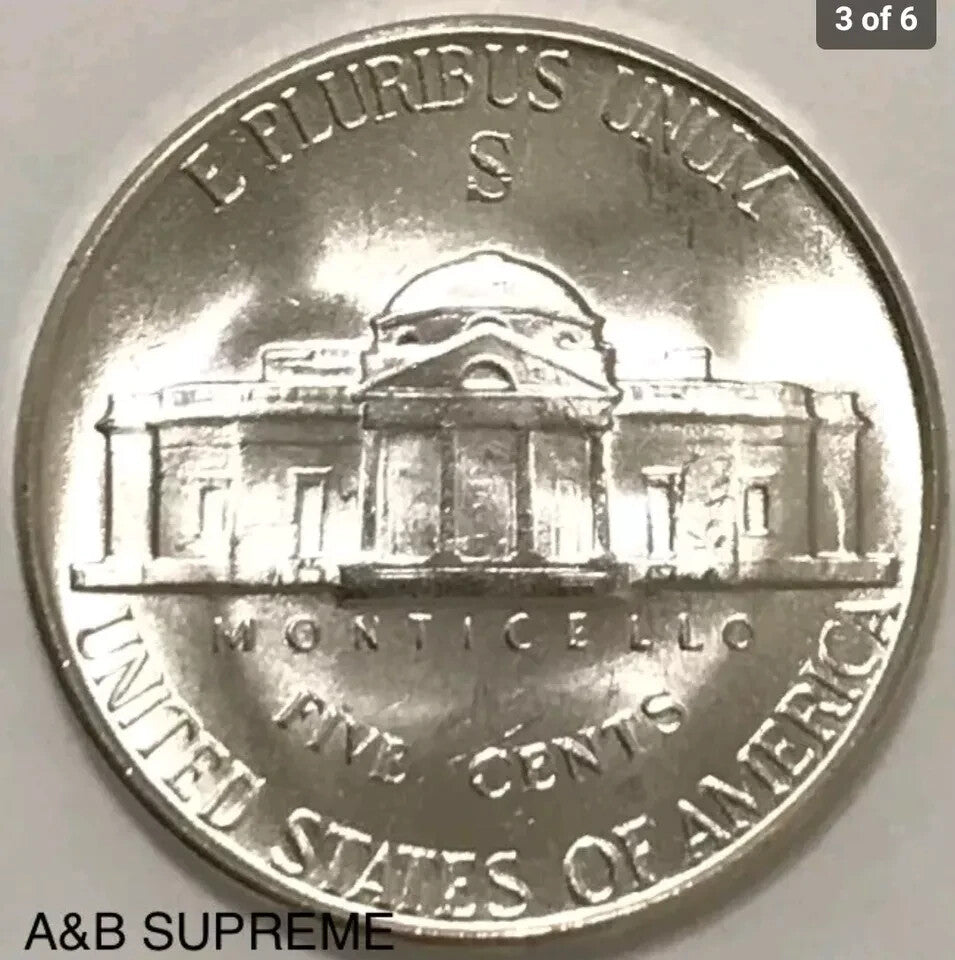 (1) 1942-1945 Jefferson War Nickel from OBW Roll Estate CH-GEM Bu Unc 35% Silver