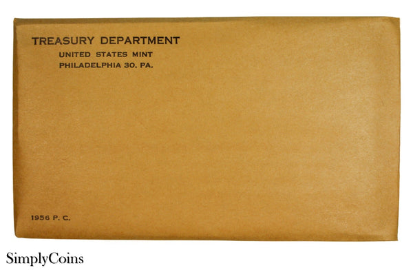 1956 Proof Set Silver Coins US Mint Lot Original Envelope MQ