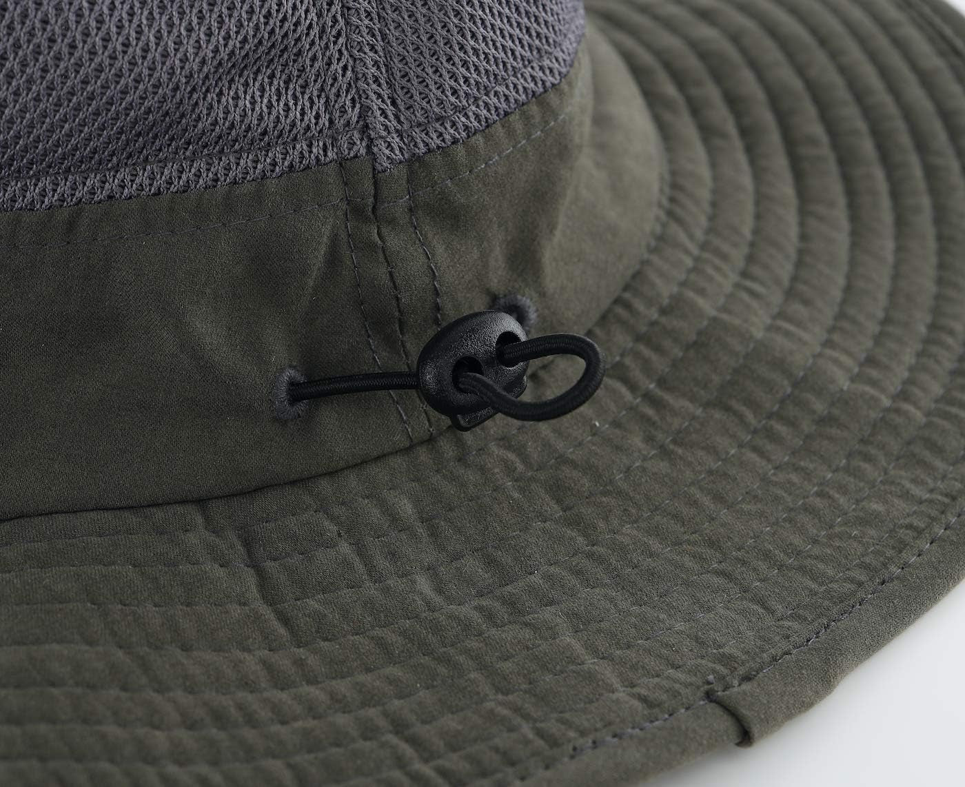 Men'S Sun Hat UPF 50+ Wide Brim Bucket Hat Mesh Fishing Hat