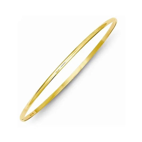 Precious Stars Jewelry 14k Yellow Gold 2-mm Half Round Bangle Bracelet