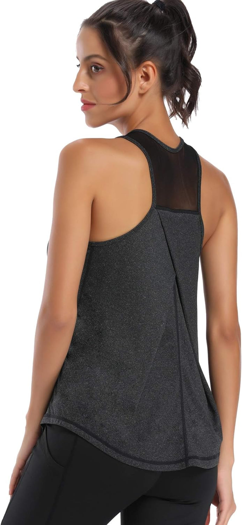 Womens Workout Tops for Women Racerback Tank Tops Mesh Yoga Shirts Athletic Running Tank Tops Sleeveless Gym Clothes
