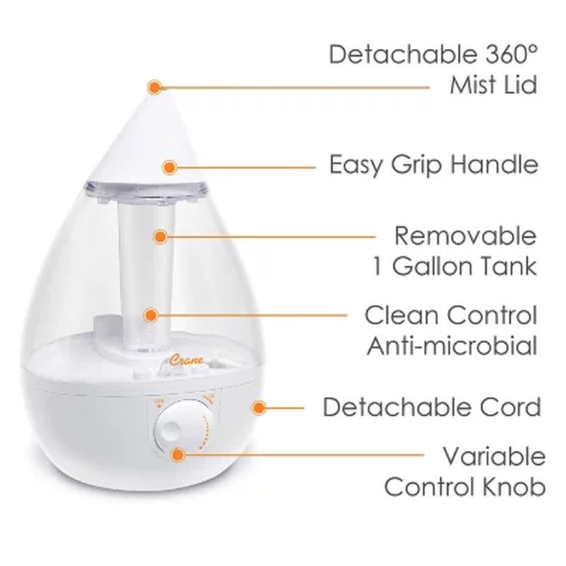 Crane Drop Ultrasonic Cool Mist Humidifier