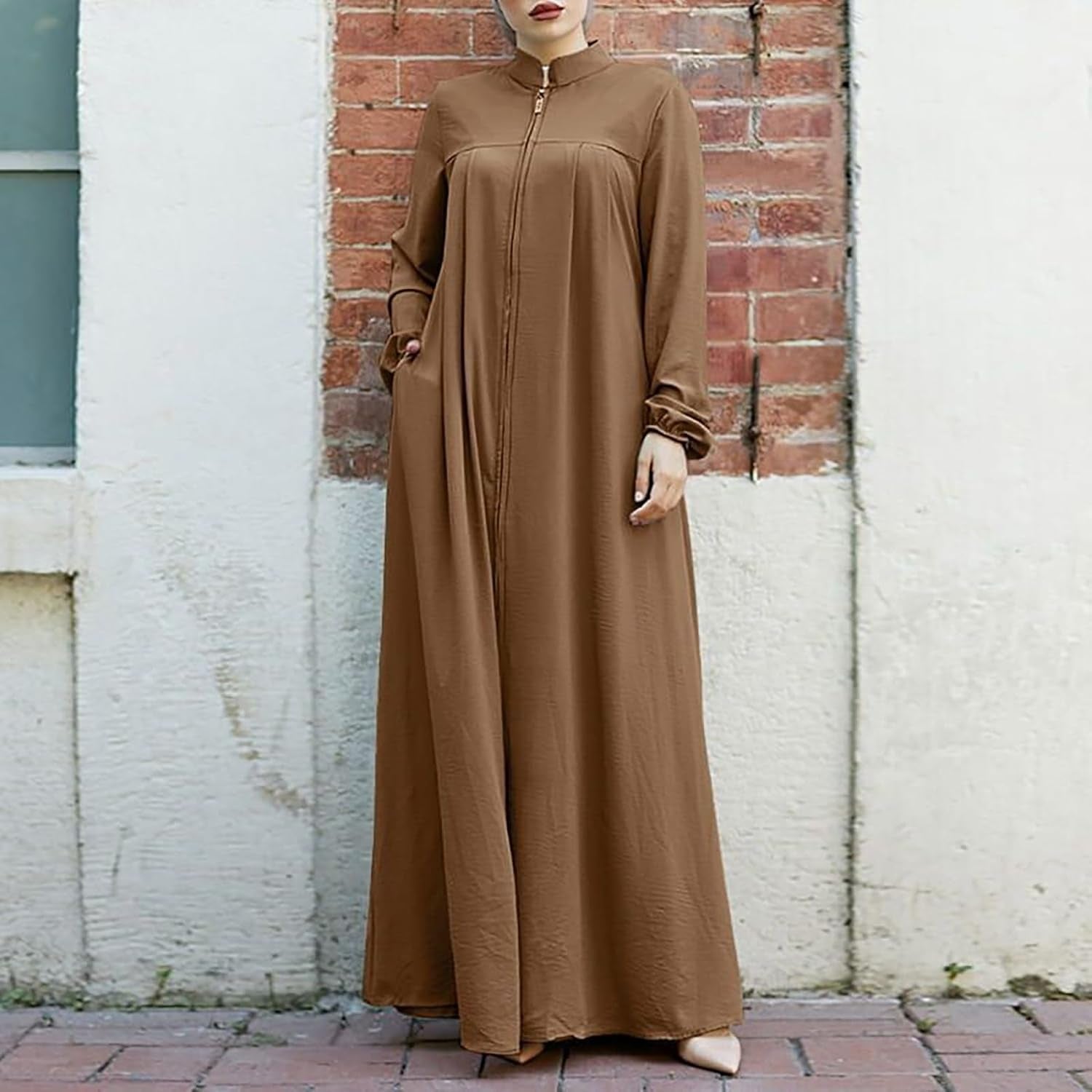 Women'S Chiffon Kaftan Abaya Dress Muslim Long Sleeve Self Tie Flowy Maxi Dress Abaya Casual Dress Dubai Outfits