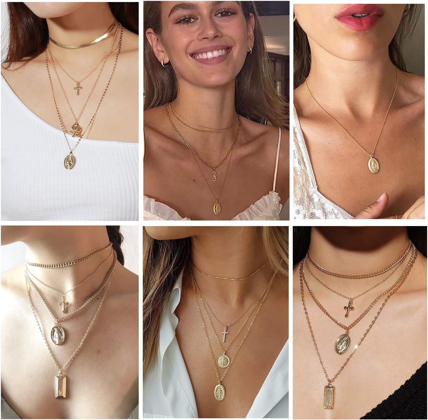 Virgin Mary Necklace 18K Gold Plated Women/Men Christian Jewelry Our Lady of Guadalupe Medal Pendant Mother Mary Necklace