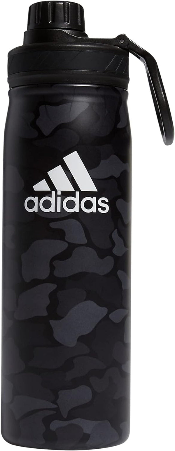 600 ML (20 Oz) Metal Water Bottle, Hot/Cold Double-Walled Insulated 18/8 Stainless Steel, Nomad Camo Grey-Carbon/White/Black, One Size